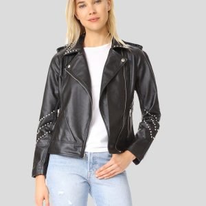 Dani Black Studded Leather Jacket