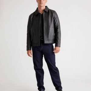 Leather Harrington Jacket