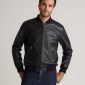 Washed Leather Bomber Jacket