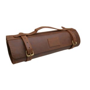 Leather Knife Roll Handmade Chef Knife Bag Full Grain Leather Professional Culinary Case Butcher Storage