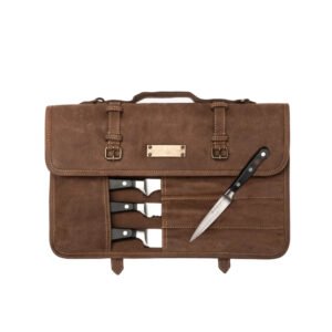 knife bag Brown handmade roll-up bag & knife case knife sheath made of sustainable leather
