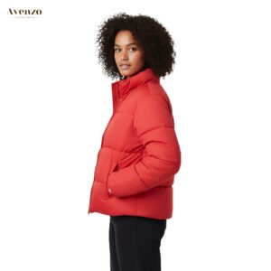 Women’s Red Puffer Jacket with Hood – Warm, Trendy & Water-Resistant Winter Coat